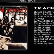 Il testo SOMEDAY I'LL BE SATURDAY NIGHT di BON JOVI è presente anche nell'album Cross road (1994)